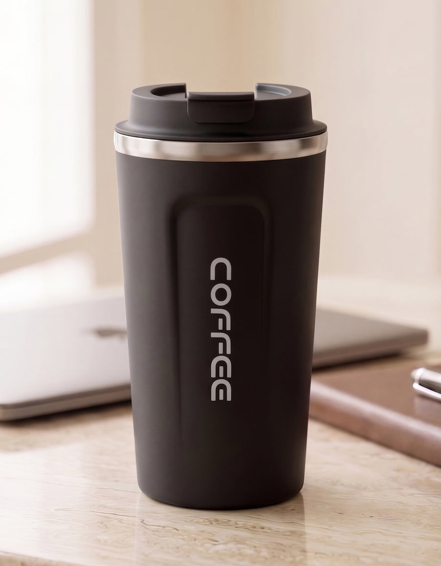Taza Térmica para Café 510 ml con Tapa color Negro