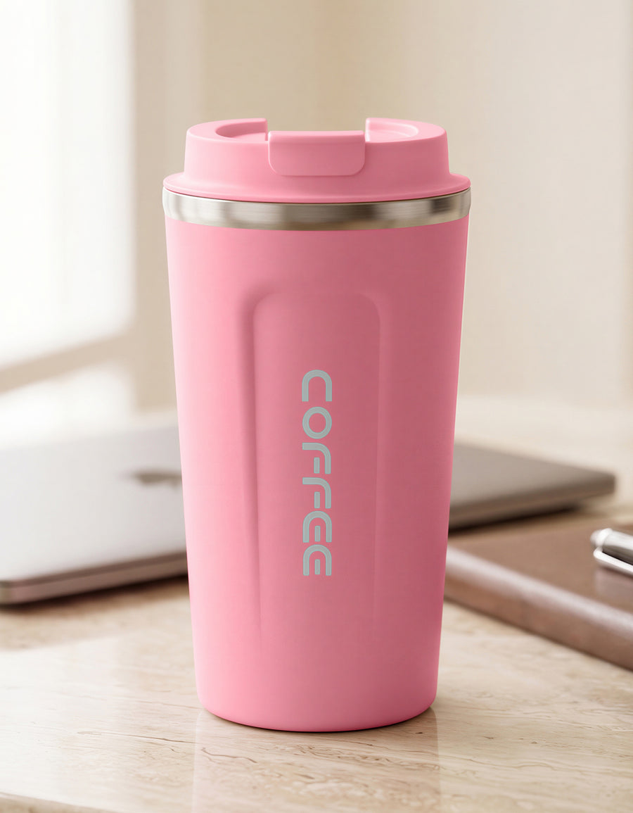 Taza Térmica para Café 510 ml con Tapa color Rosa