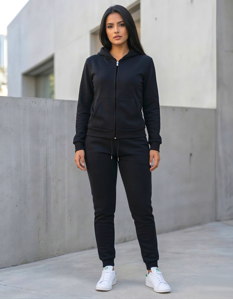 Conjunto Mujer Sudadera y Pants 2 Piezas color Negro ·2