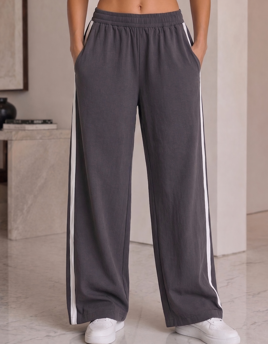 Pants Deportivo con Franja Lateral color Gris
