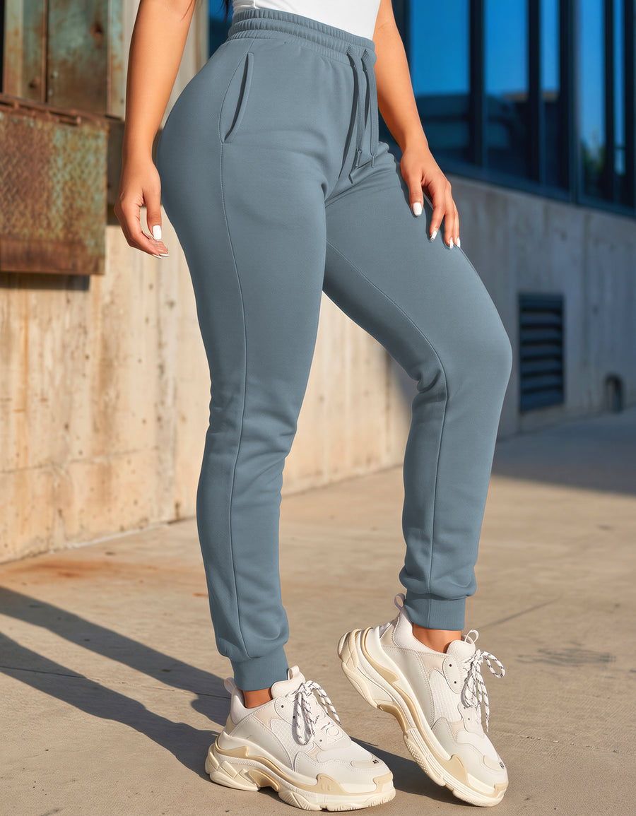 Pants Jogger Mujer Fleece con Bolsillos color Acero
