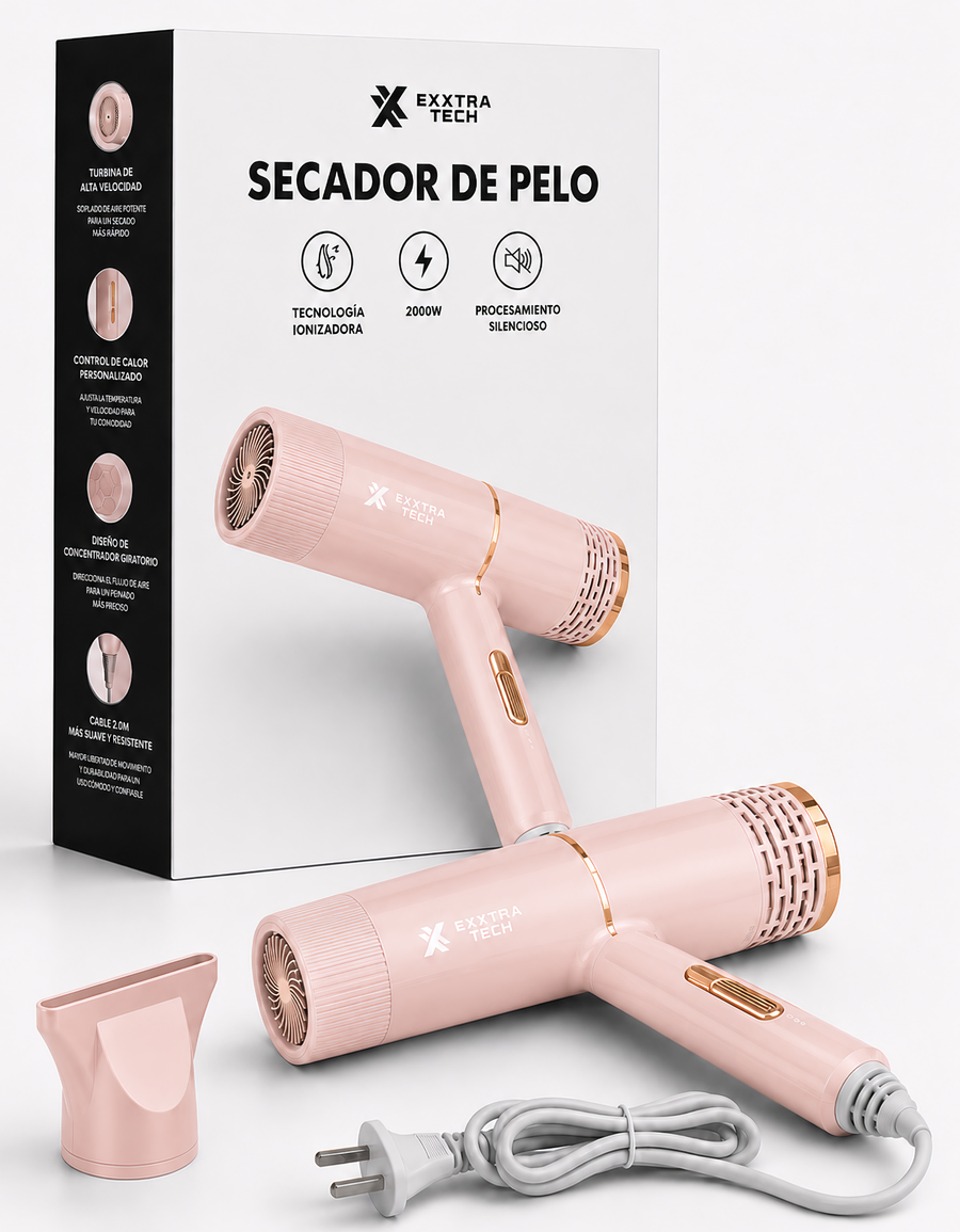 Secadora de Cabello 2000 W con Difusor color Rosa