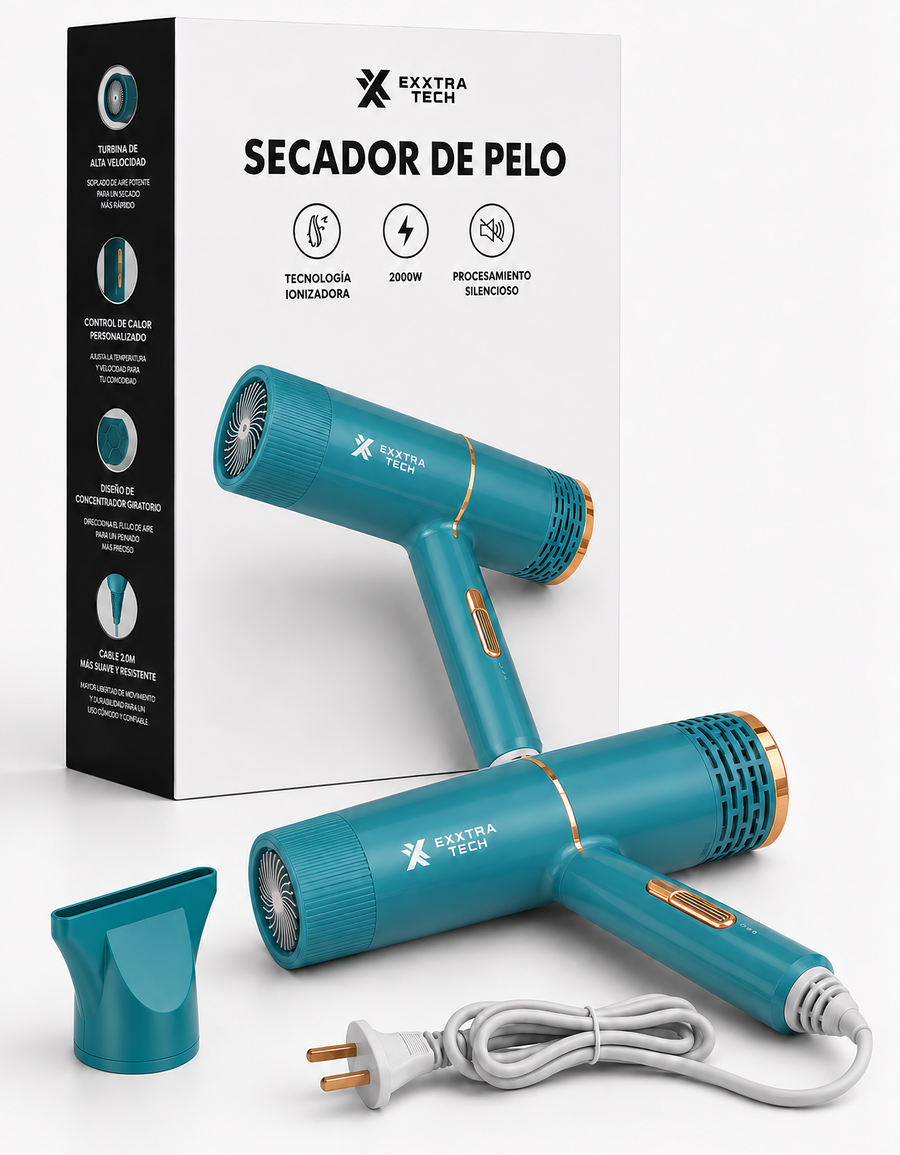 Secadora de Cabello 2000 W con Difusor color Verde