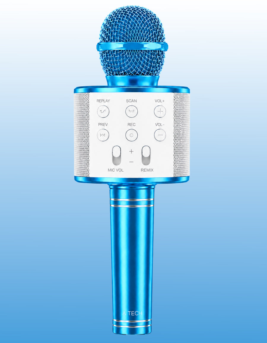 Micrófono Karaoke Bluetooth con Bocina WS858 color Azul