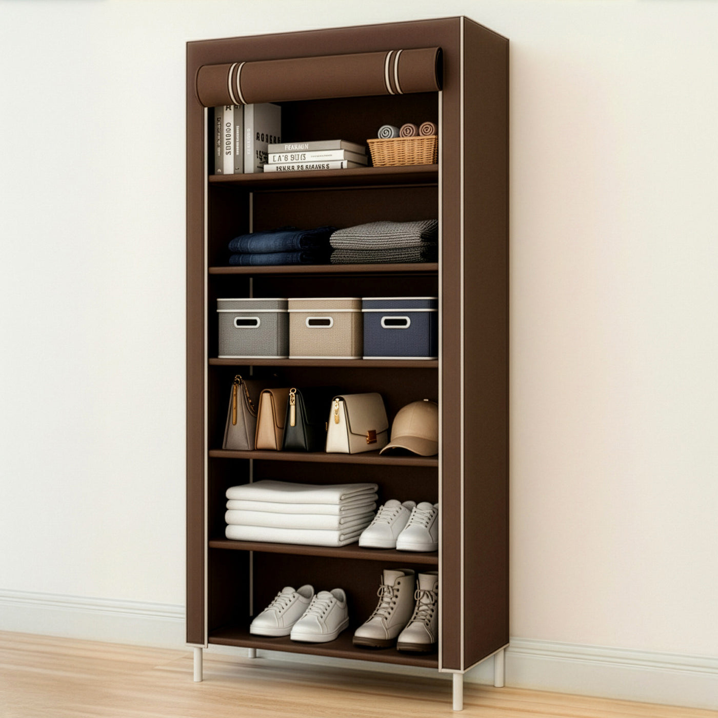 Rack Organizador Metálico para Hogar color Café