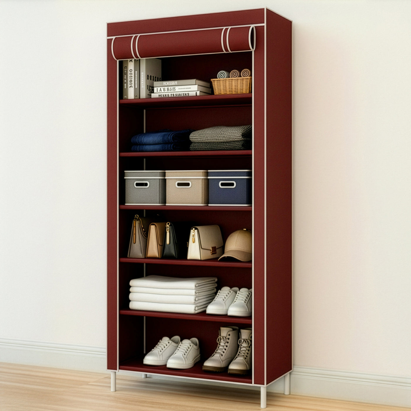 Rack Organizador Metálico para Hogar color Café ·2