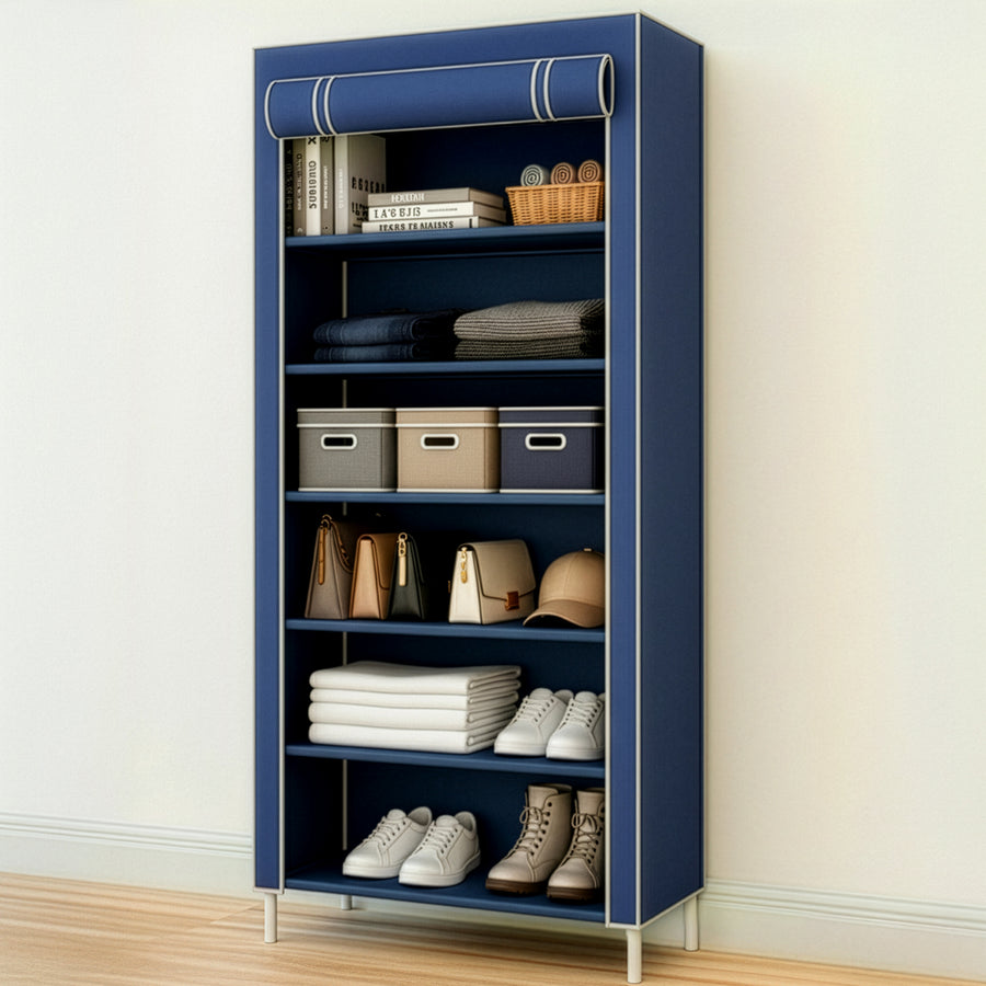 Rack Organizador Metálico para Hogar color Azul Marino