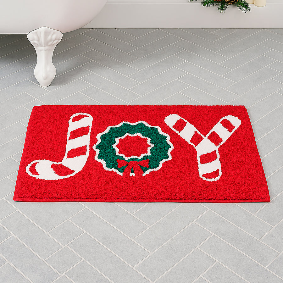 Tapete Decorativo de Chenilla 65 × 45 cm color Rojo