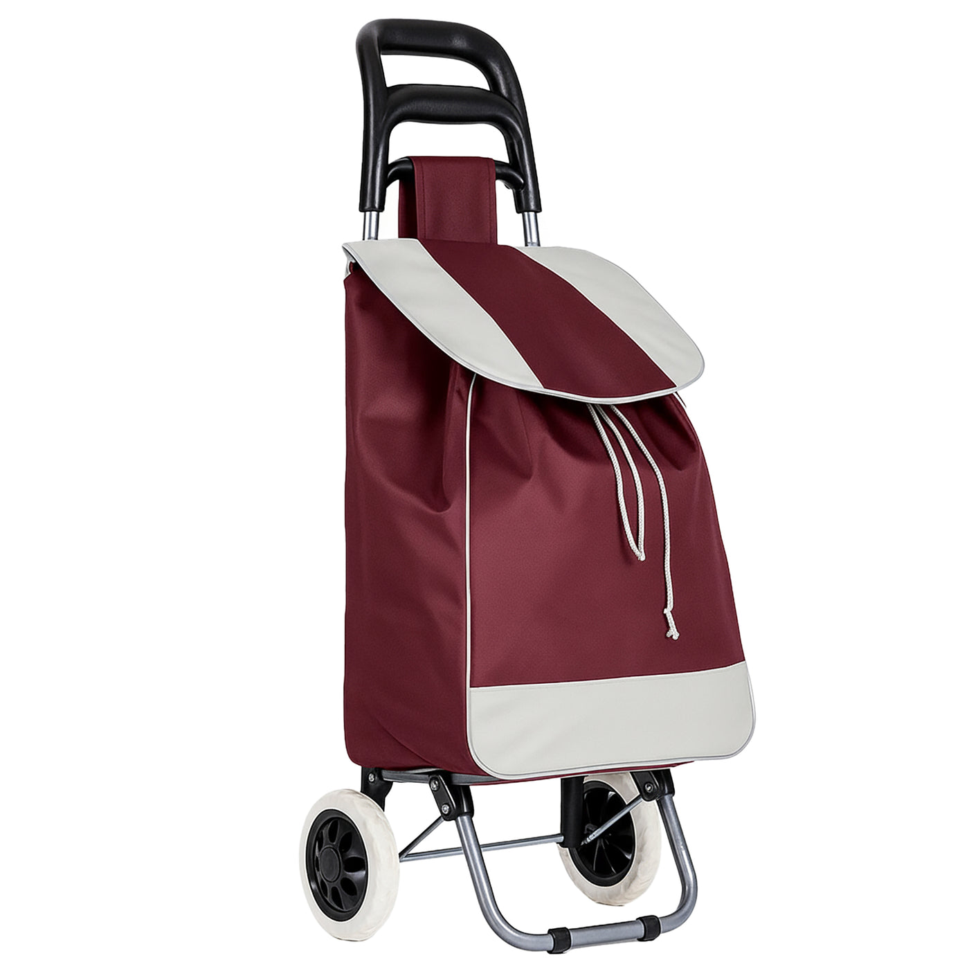 Carrito de Compras Plegable con Ruedas (Mandado) color Vino