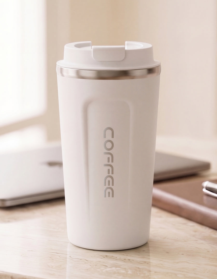 Taza Térmica para Café 510 ml con Tapa color Blanco