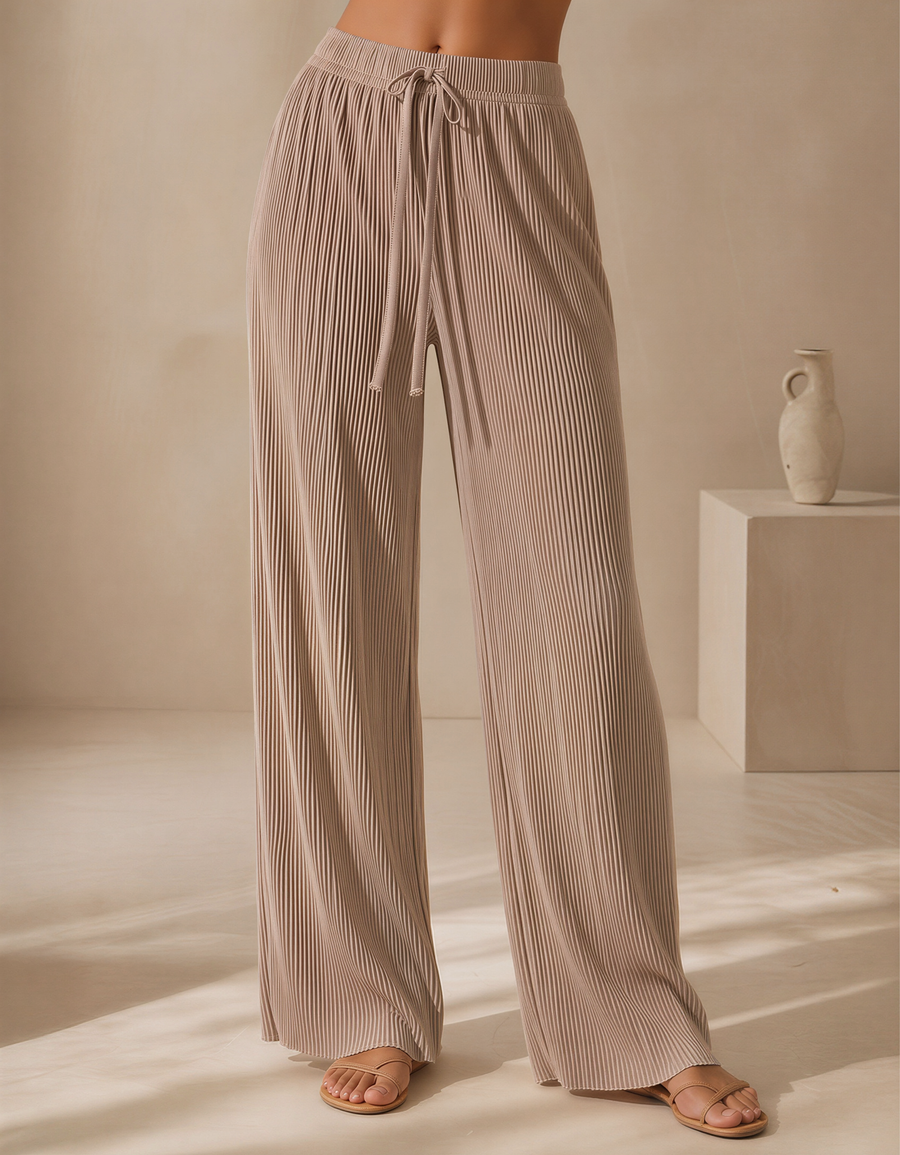 Pantalón Mujer Pierna Ancha Casual color Café