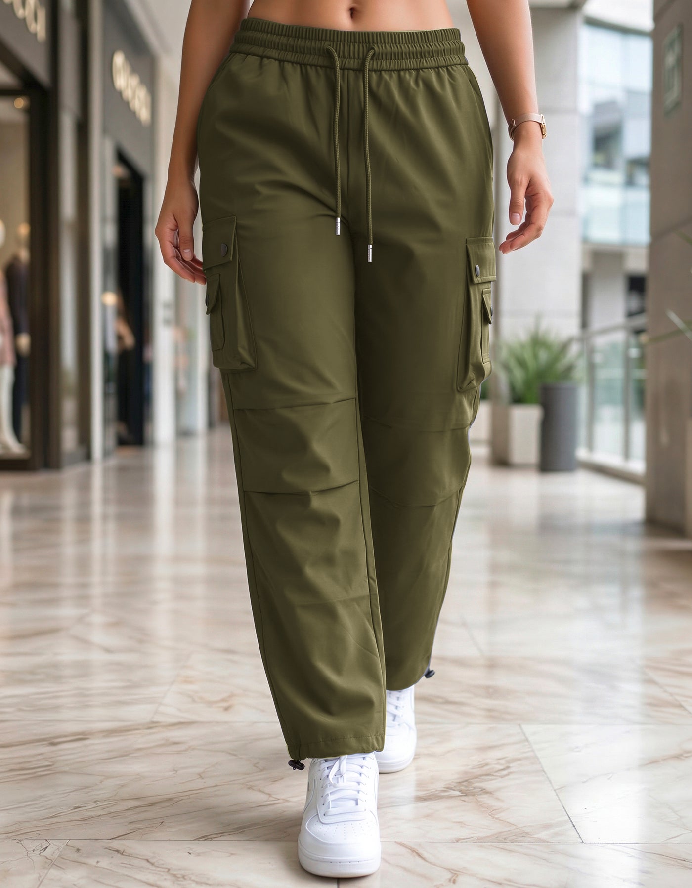 Pants Deportivo Mujer para Gym y Casual color Verde Militar