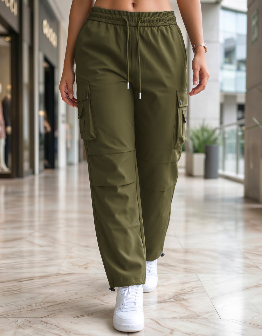 Pants Deportivo Mujer para Gym y Casual color Verde Militar