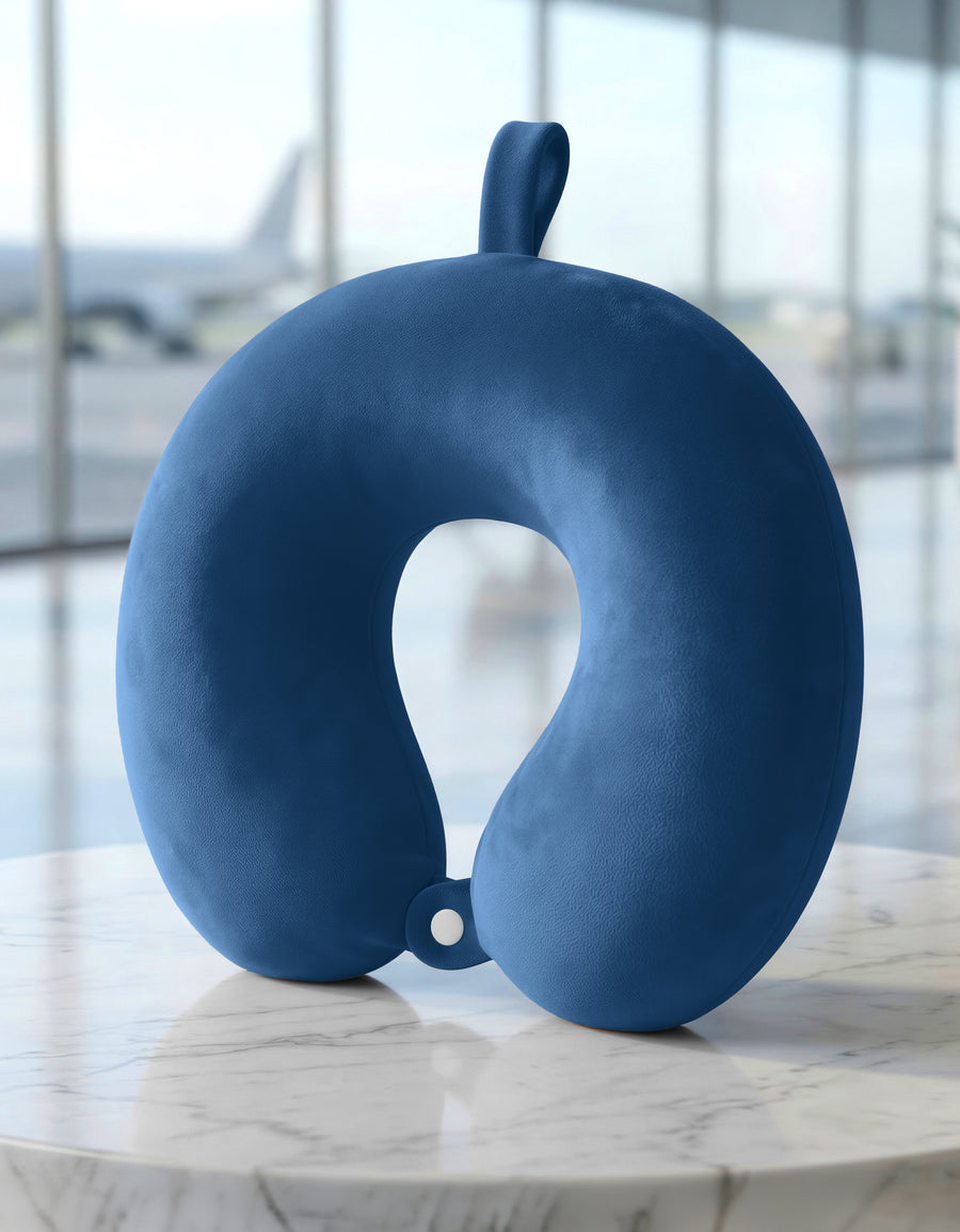 Almohada de Viaje Cervical para Cuello color Azul Marino