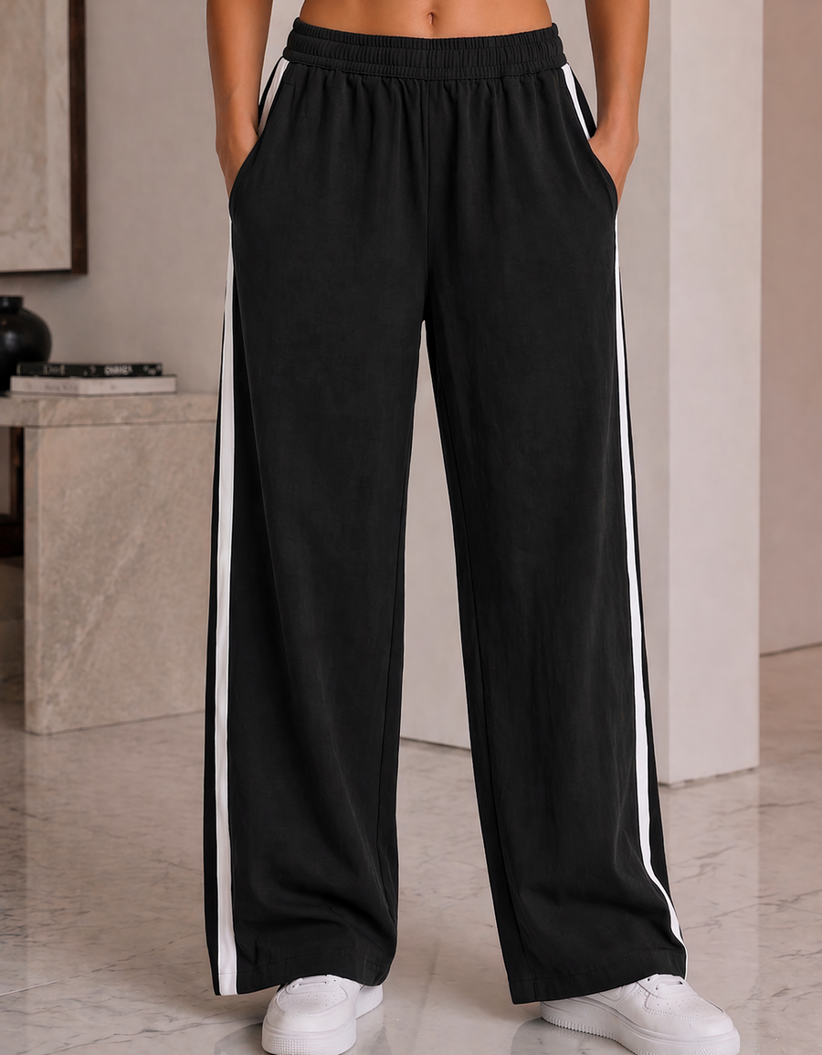 Pants Deportivo con Franja Lateral color Negro
