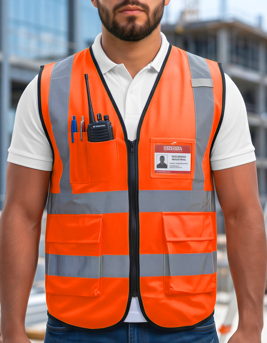 Chaleco de Seguridad Alta Visibilidad con Reflejante color Naranja