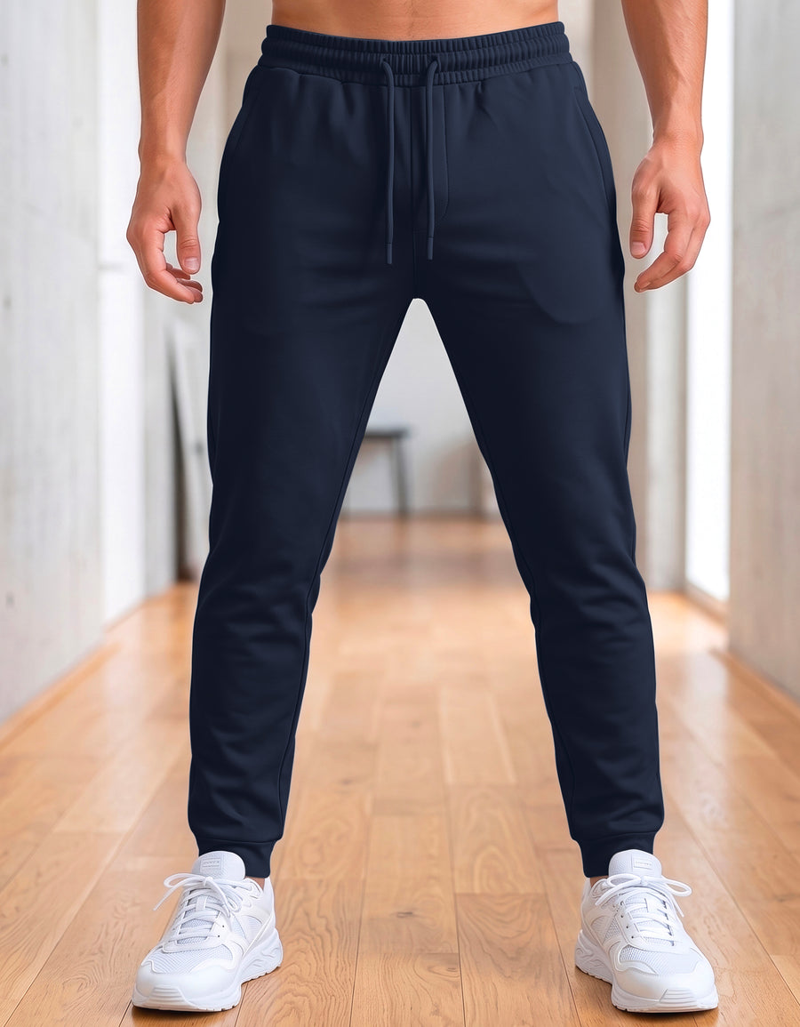 Pants Jogger Hombre Fleece con Bolsillos color Azul Marino