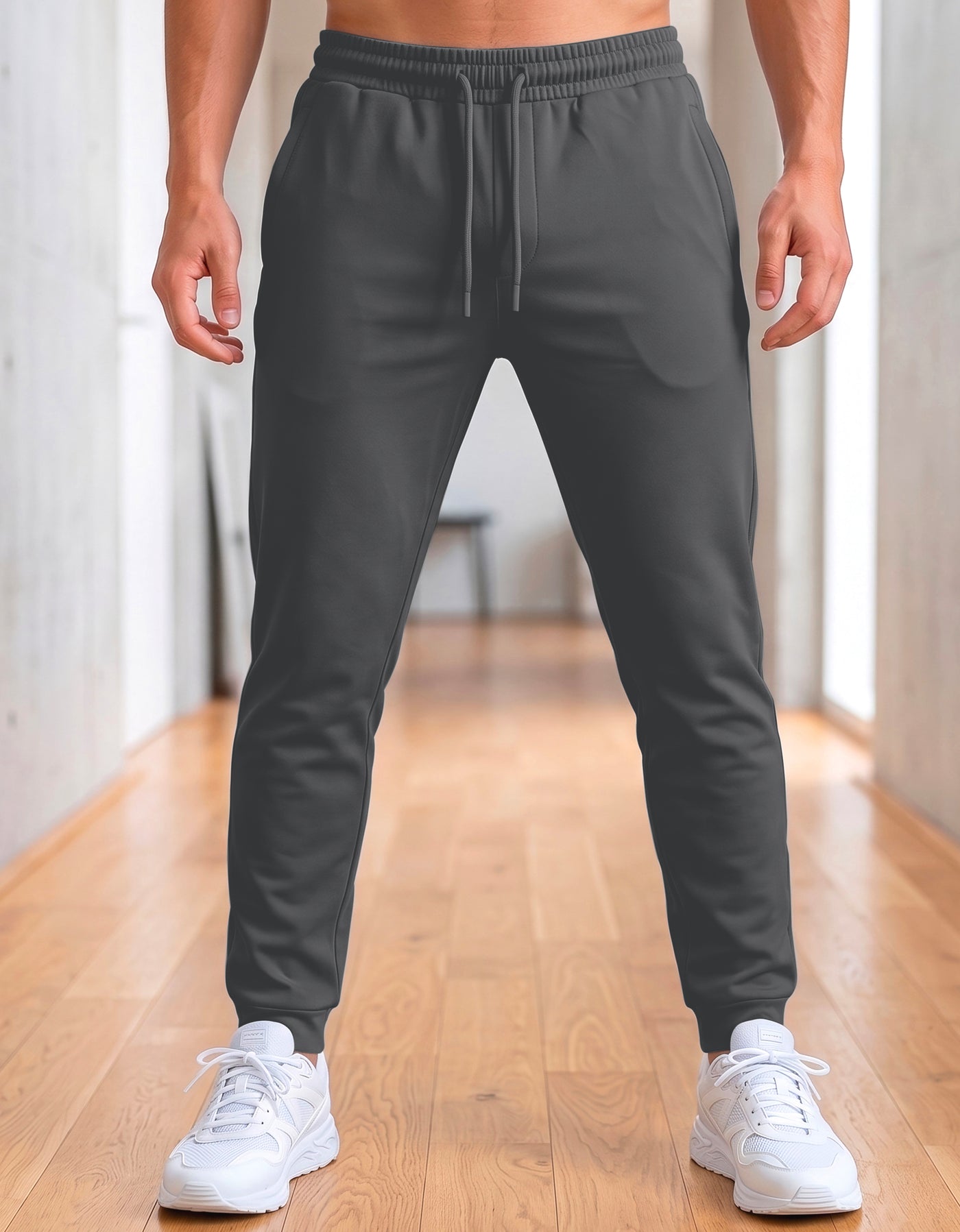 Pants Jogger Hombre Fleece con Bolsillos color Gris Oxford