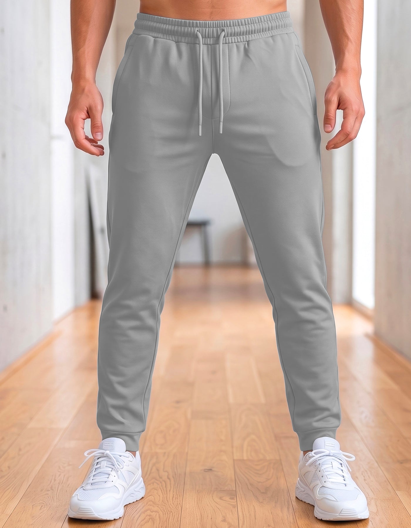 Pants Jogger Hombre Fleece con Bolsillos color Gris Jaspe