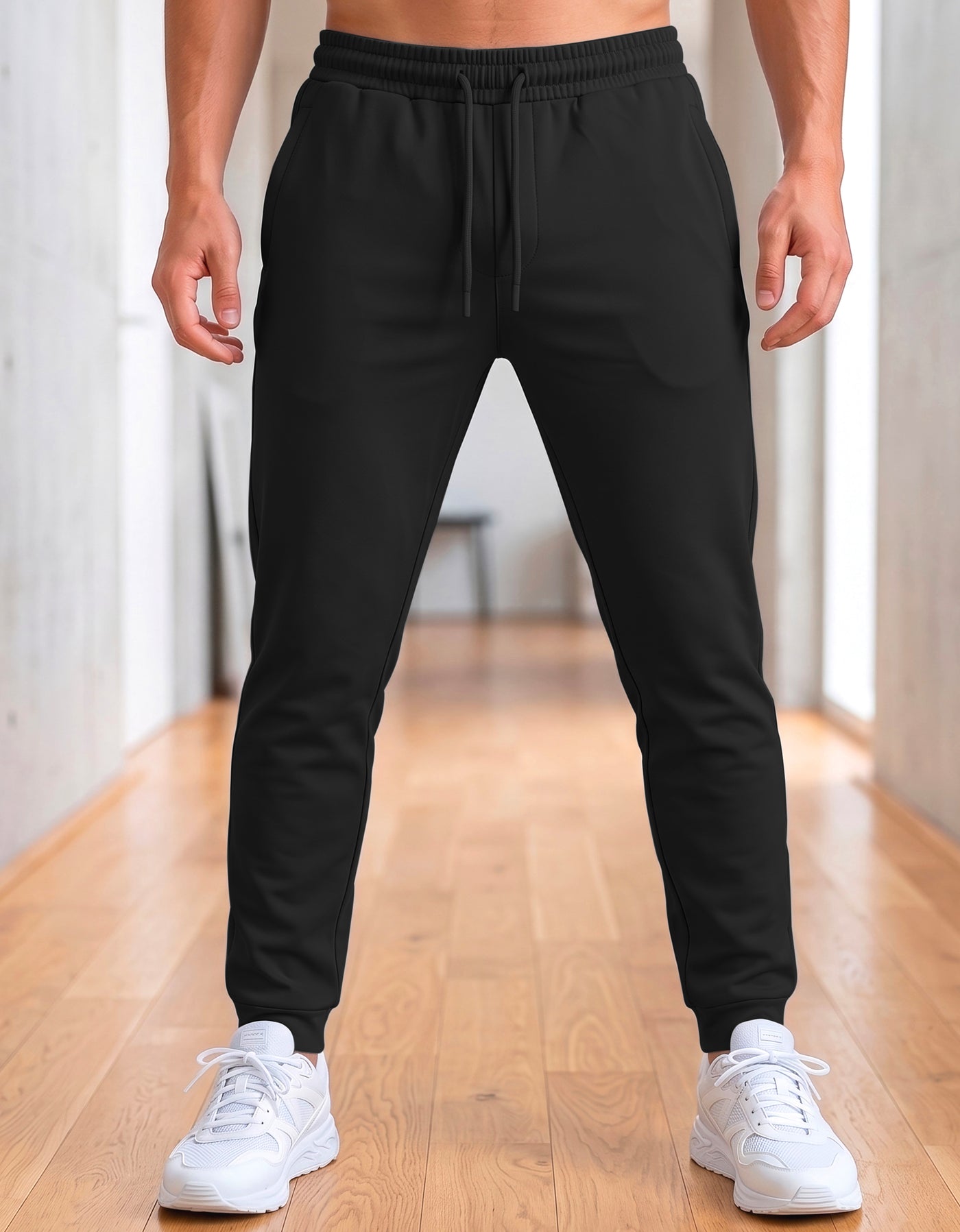 Pants Jogger Hombre Fleece con Bolsillos color Negro