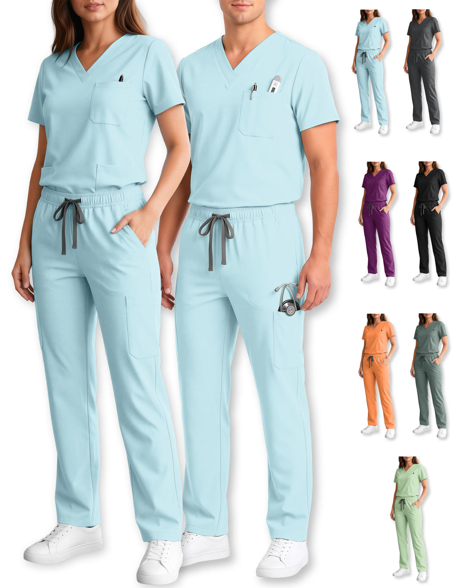 Uniforme Médico 2 Piezas Filipina y Pantalón · Unisex color Azul Claro