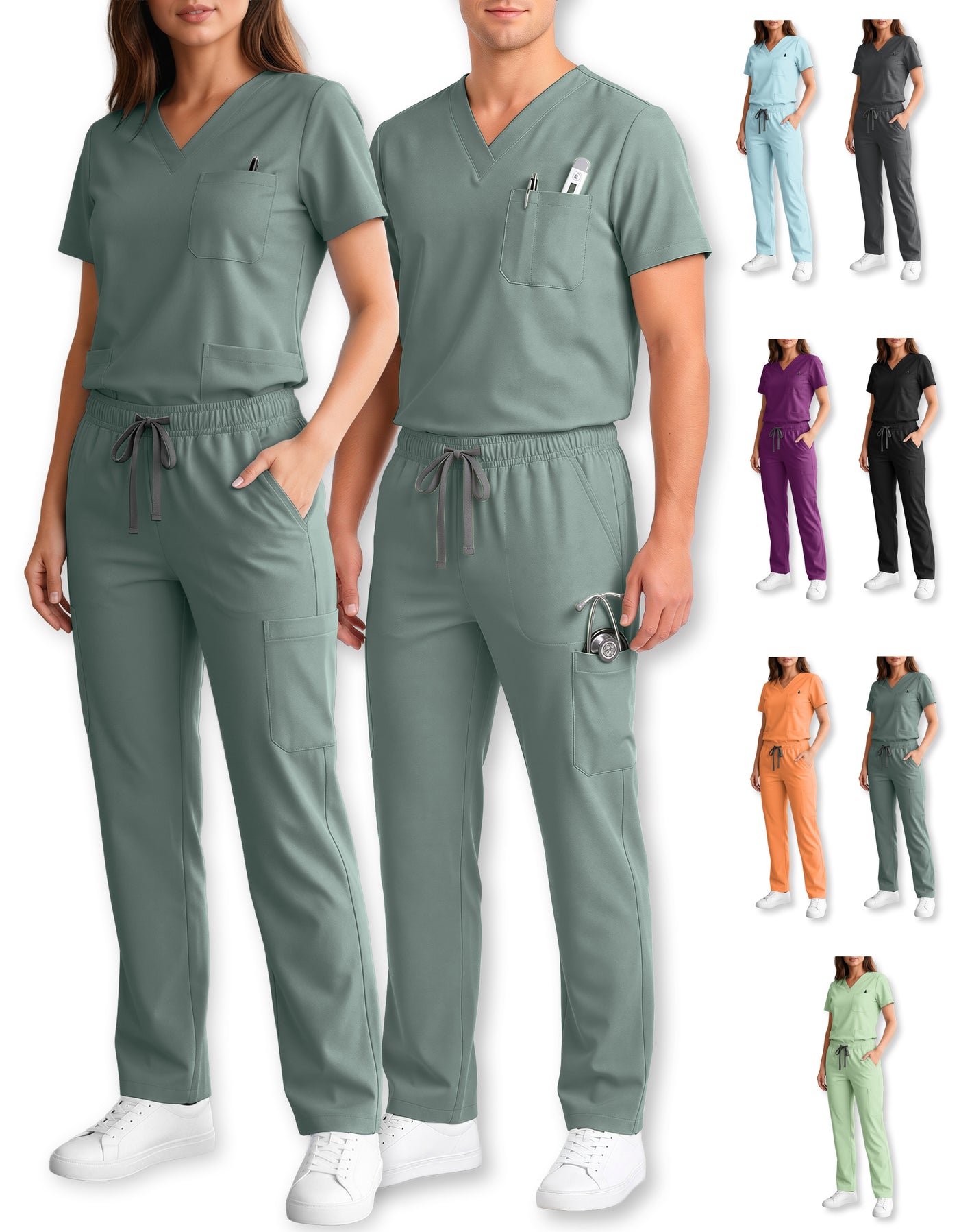 Uniforme Médico 2 Piezas Filipina y Pantalón · Unisex color Turquesa