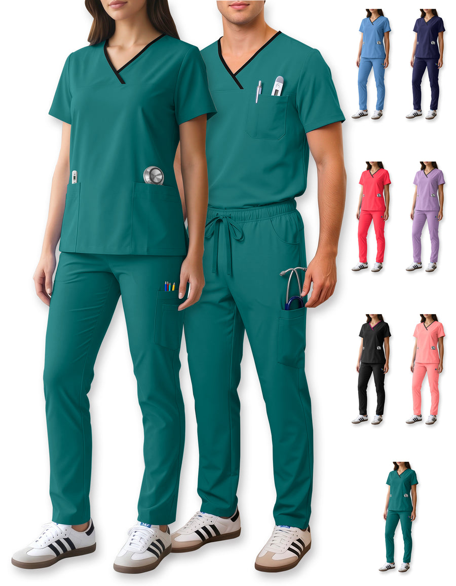 Uniforme Médico 2 Piezas Filipina y Pantalón · Unisex color Turquesa