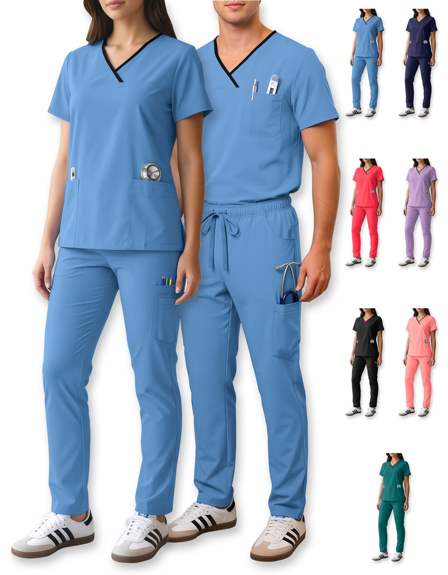 Uniforme Médico 2 Piezas Filipina y Pantalón · Unisex color Azul Claro