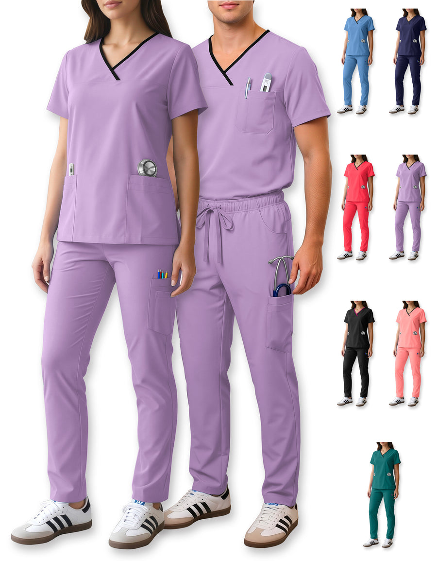 Uniforme Médico 2 Piezas Filipina y Pantalón · Unisex color Lila