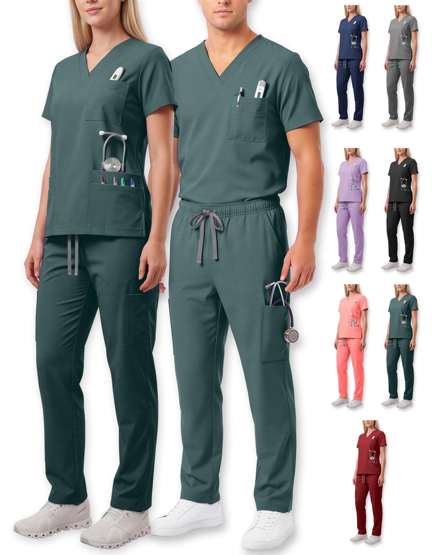 Uniforme Médico 2 Piezas Filipina y Pantalón · Unisex color Turquesa ·3