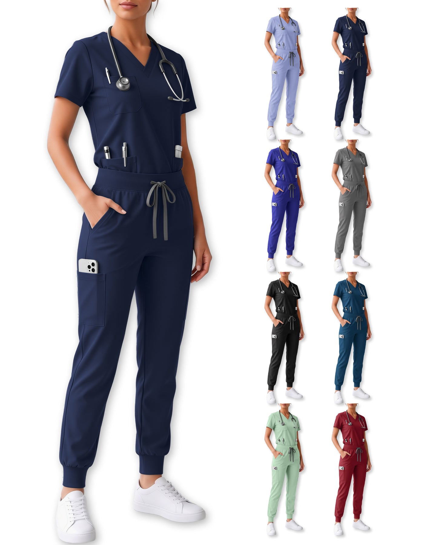 Uniforme Médico 2 Piezas Filipina y Pantalón · Unisex color Azul Marino
