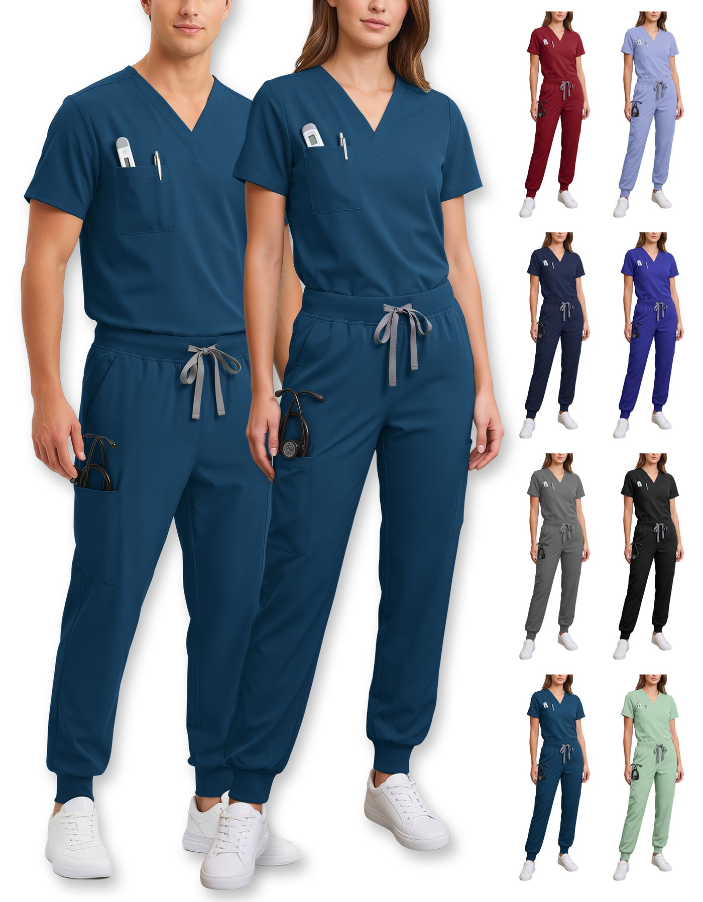 Uniforme Médico 2 Piezas Filipina y Pantalón · Unisex color Turquesa ·2