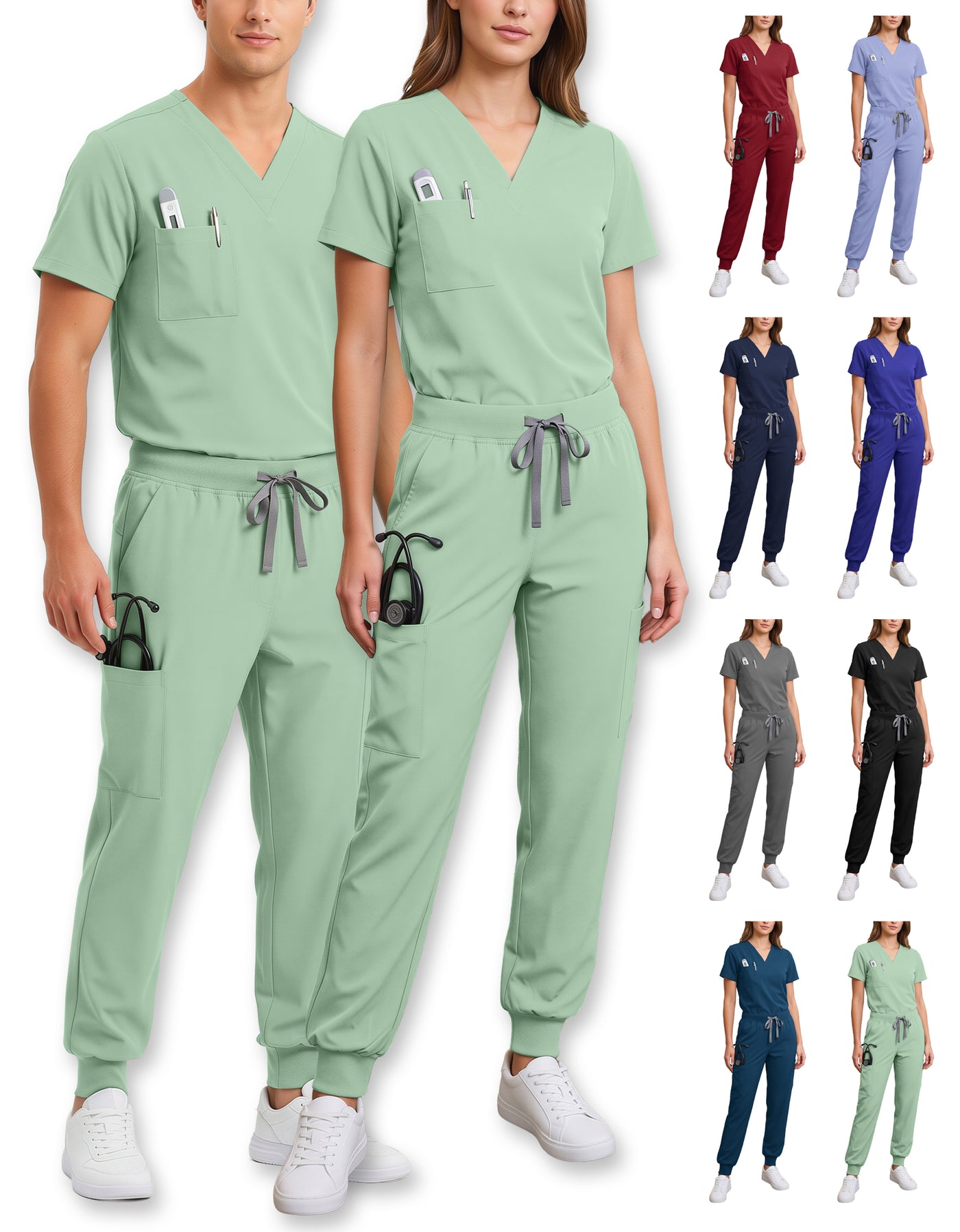 Uniforme Médico 2 Piezas Filipina y Pantalón · Unisex color Verde Claro