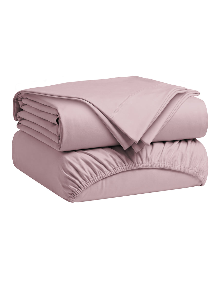 Juego de Sábanas Matrimonial Microfibra · Sábana de Cajón Ajustable color Rosa
