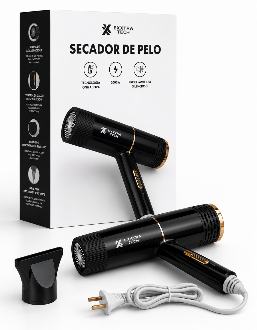 Secadora de Cabello 2000 W con Difusor color Negro