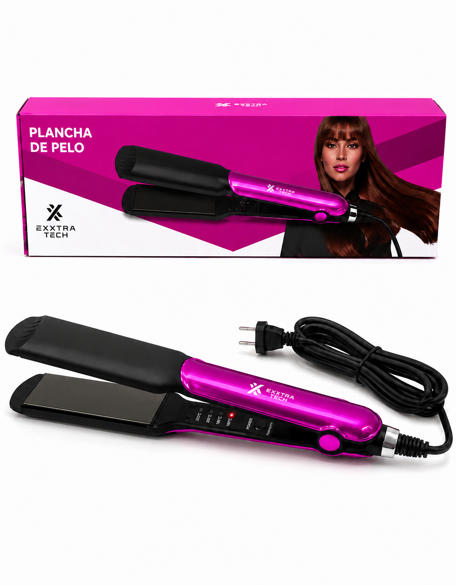 Plancha para Cabello Placas Lisas color Rosa
