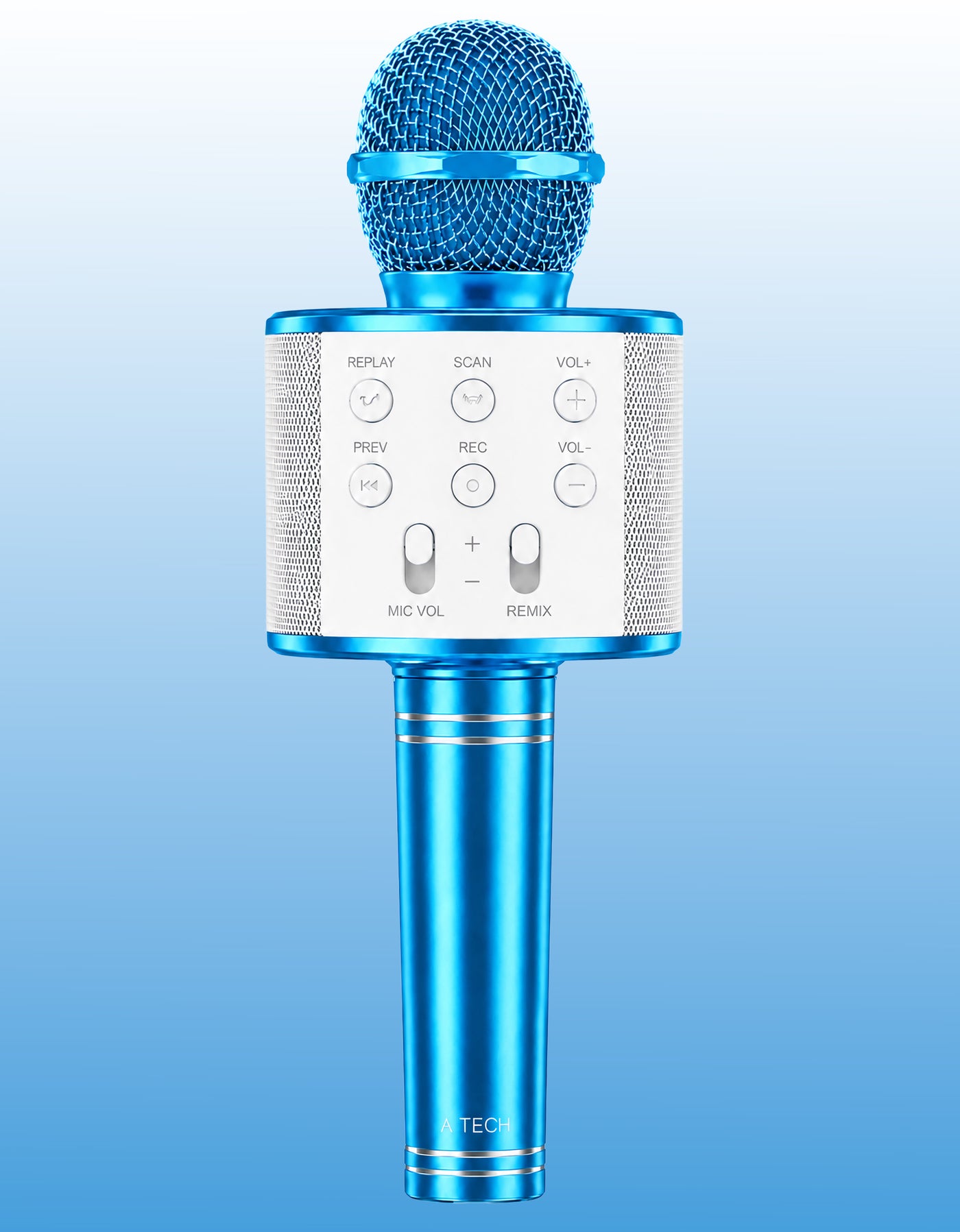 Micrófono Karaoke Bluetooth con Bocina WS858 color Azul