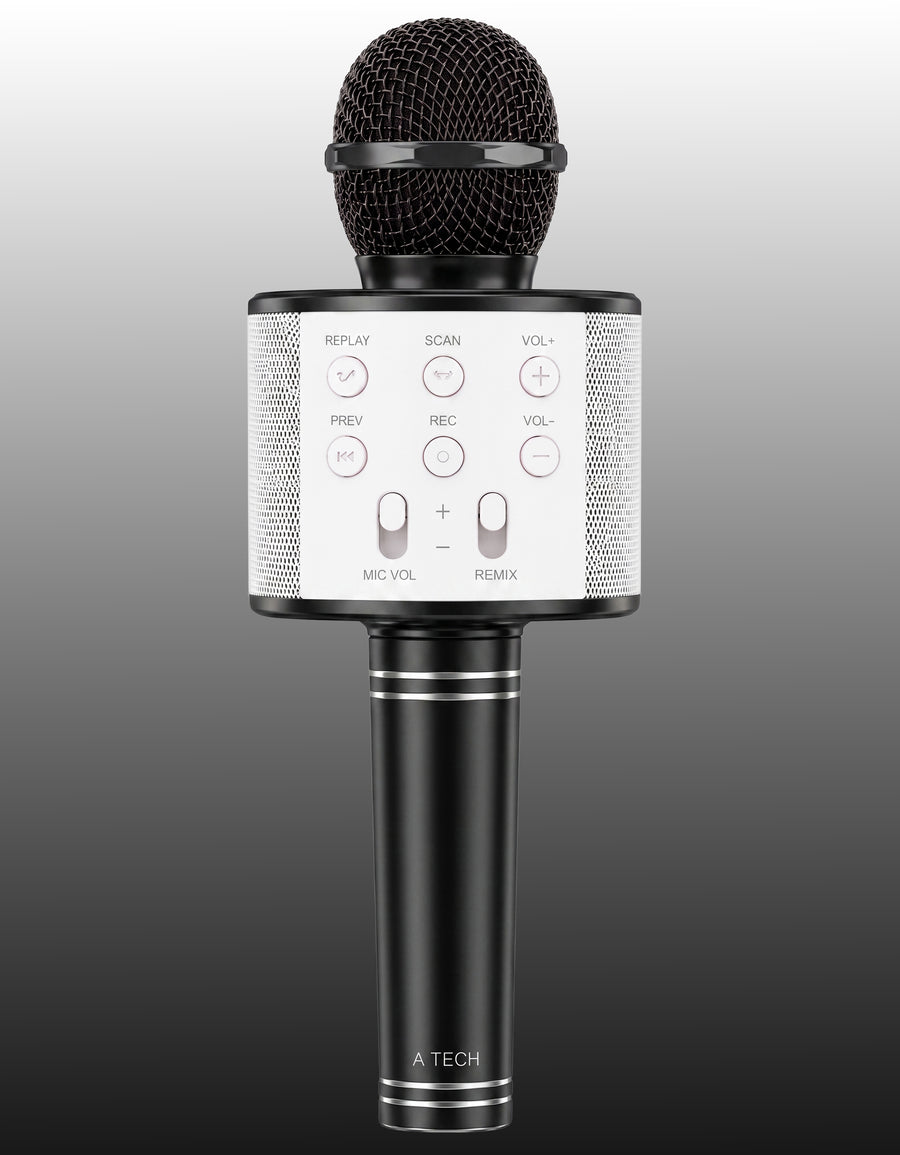 Micrófono Karaoke Bluetooth con Bocina WS858 color Negro