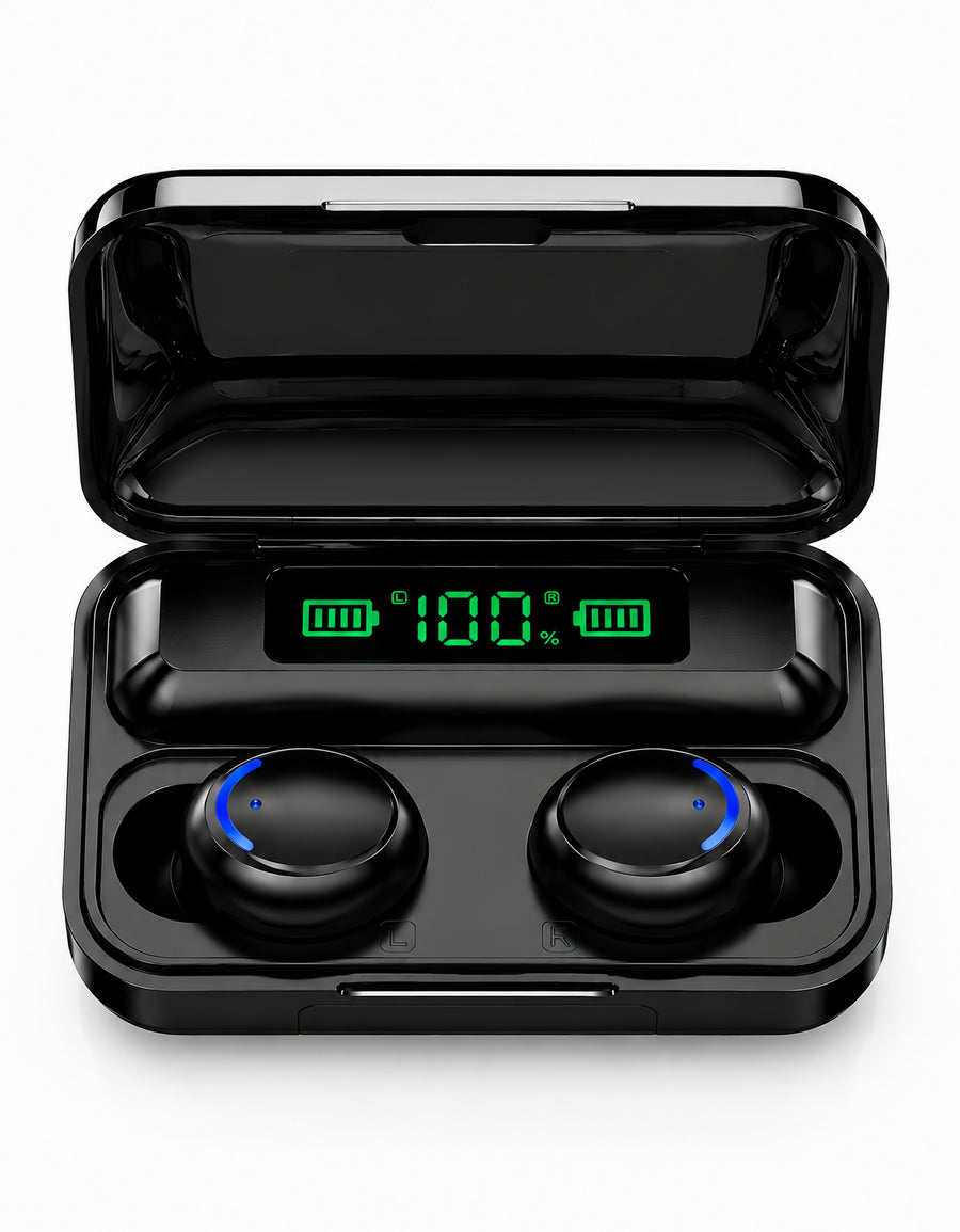 Audífonos Bluetooth In-Ear F9-5 con Estuche de Carga color Negro