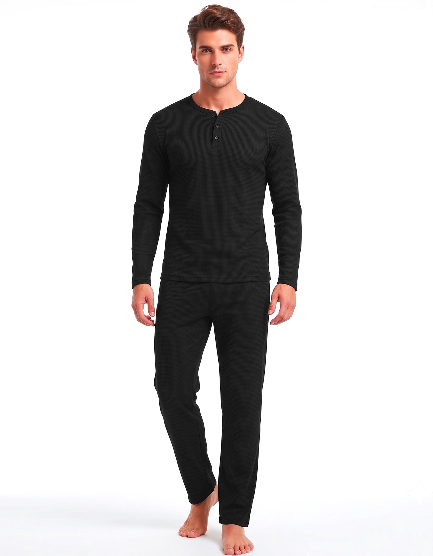 Conjunto Térmico Playera Manga Larga y Pants · 2 Piezas (M5230) color Negro