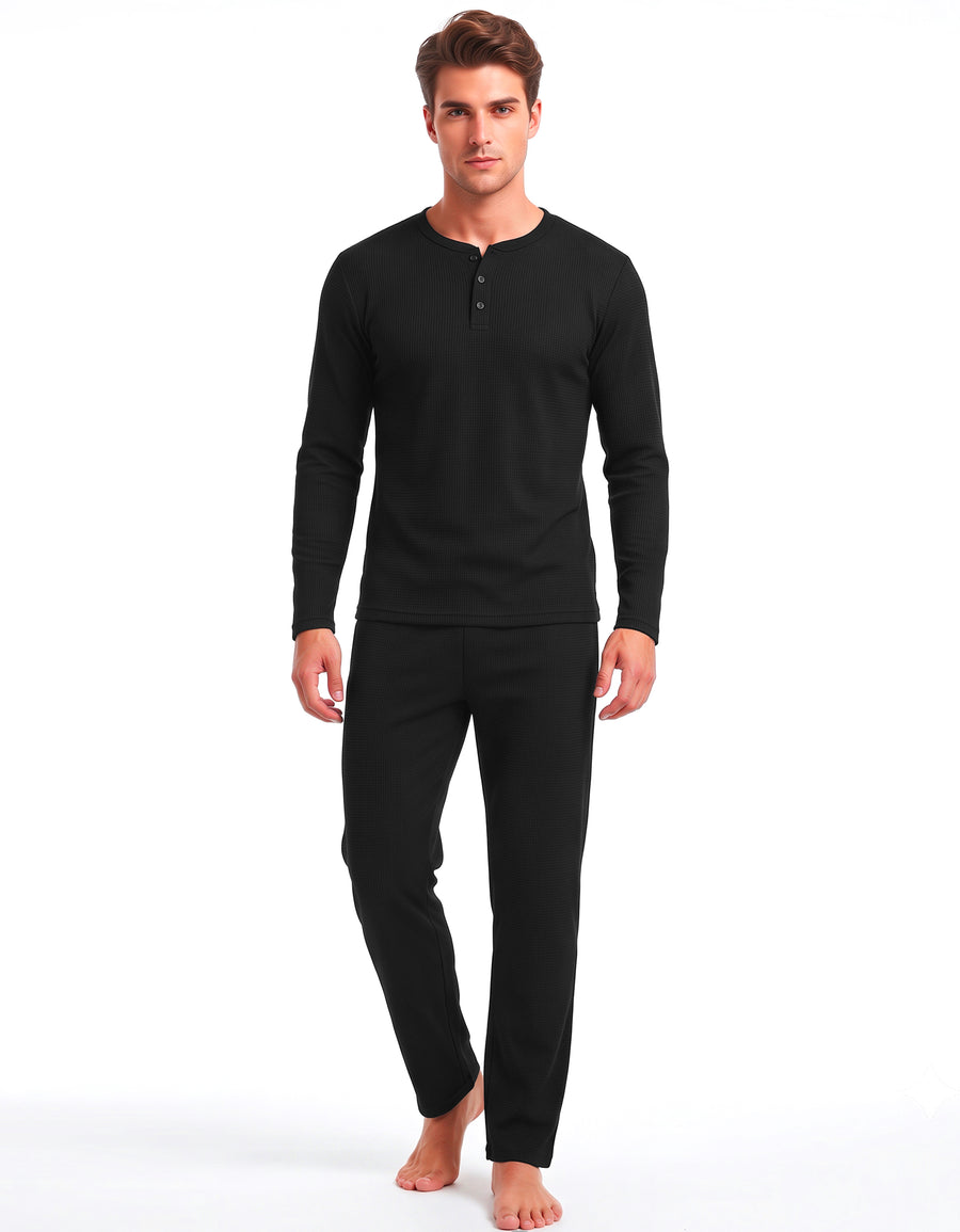 Conjunto Térmico Playera Manga Larga y Pants · 2 Piezas (M5230) color Negro